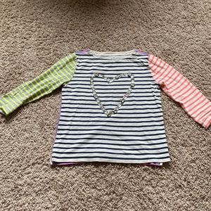 Crewcuts cute striped top 3/4 sleeve